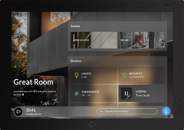 Josh AI Smart home control panel with home automation functions