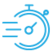 Stopwatch icon with motion lines representing speed or urgency