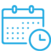 Calendar icon with a clock symbol indicating scheduled time management
