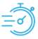 Stopwatch icon with motion lines representing speed or urgency